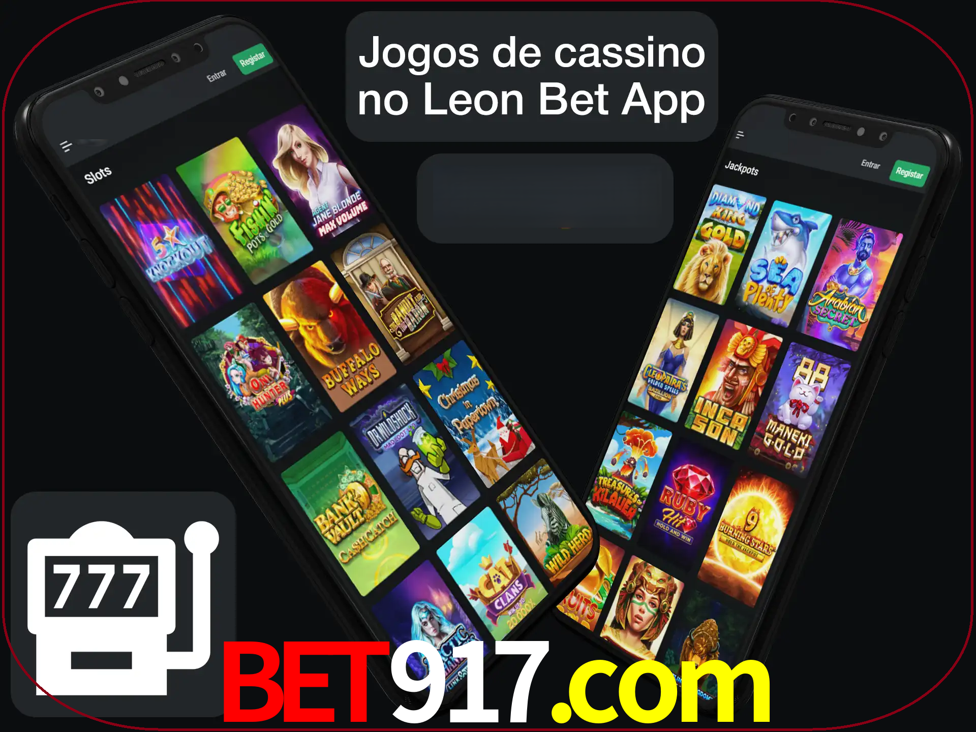 Escolha quais jogos de cassino jogar no app.