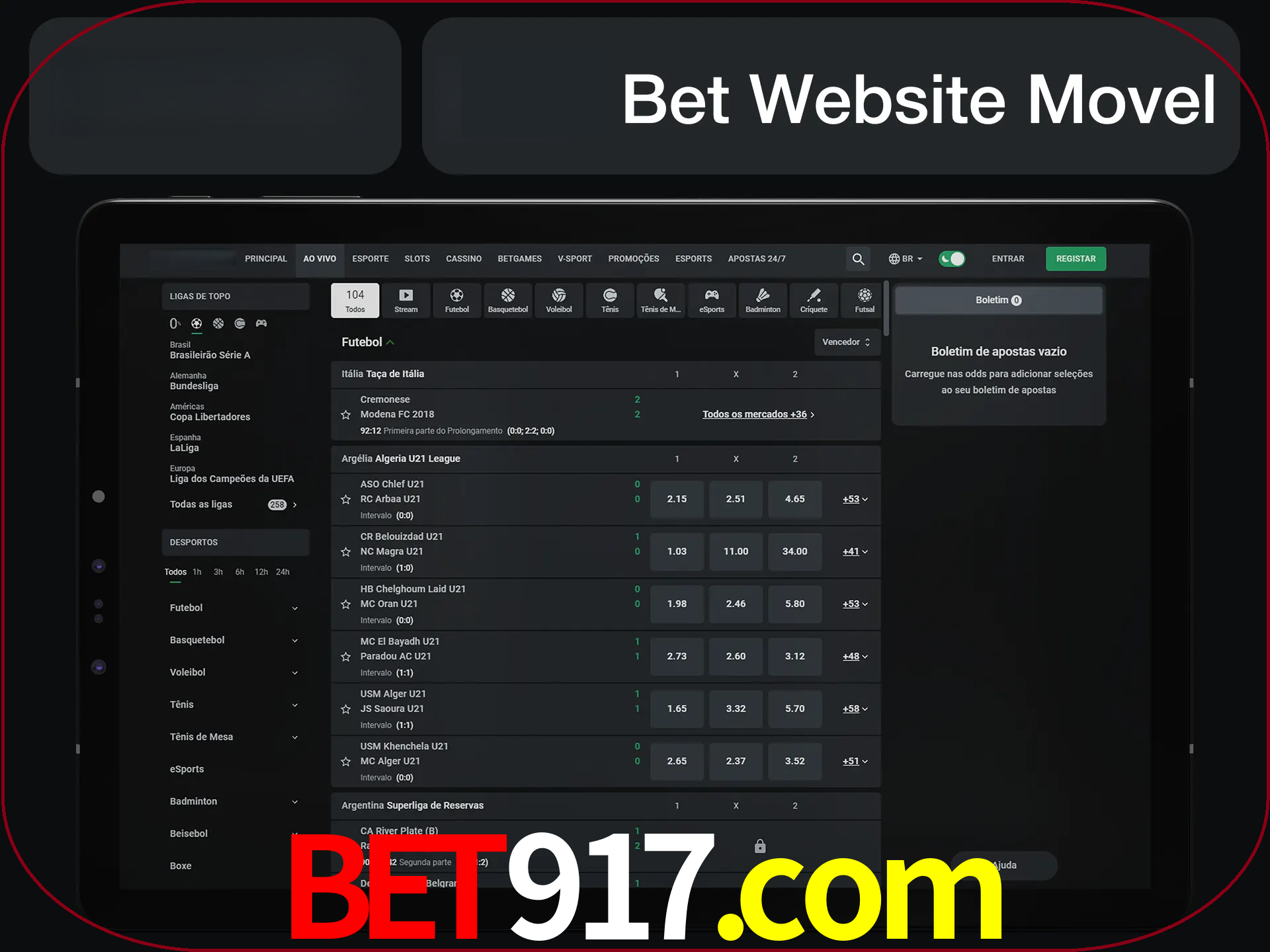 Use nosso website em qualquer dispositivo.